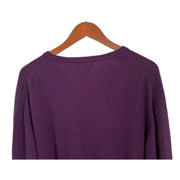 JOSEPH & LYMAN 100% Cashmere Sweater Knitted V-Neck Preppy Pullover Size Large - Picture 6 of 8